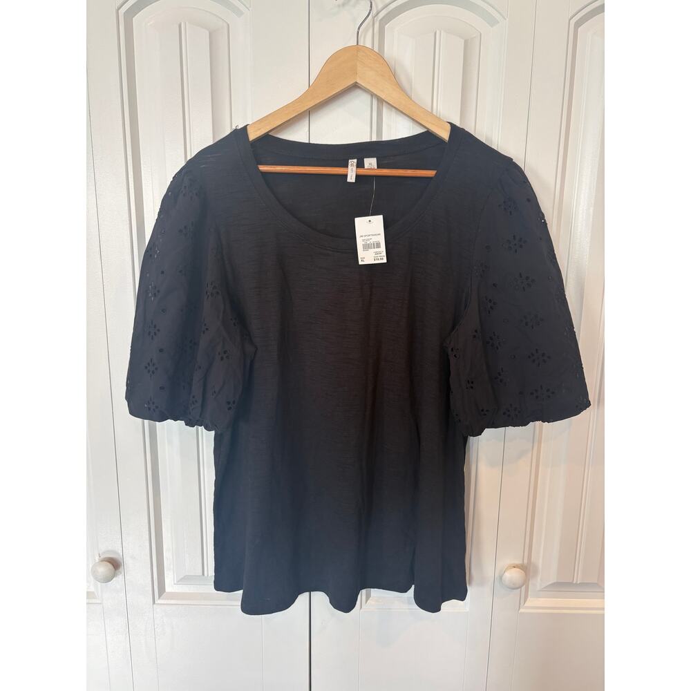 Cato Black Eyelet Sleeves Size Xl